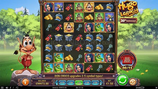 Hugo Legacy Slot có 7 cuộn, 7 hàng cùng hệ thống trả thưởng theo cụm, game sẽ trao giải thưởng cho bất cứ sự kết hợp nào của 5 hoặc nhiều biểu tượng cùng loại trong một cụm kết nối ở bất kỳ đâu trên các cuộn. Hãy đến Hi88 nổ hũ trực tuyến để biết thêm thông tin nhé .